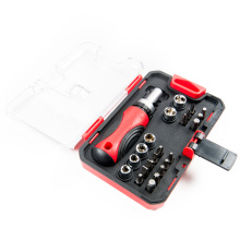 23pcs multi function household repair hand tool slot philip torx CR-V sockets ratchet screwdriver driver bit kit set